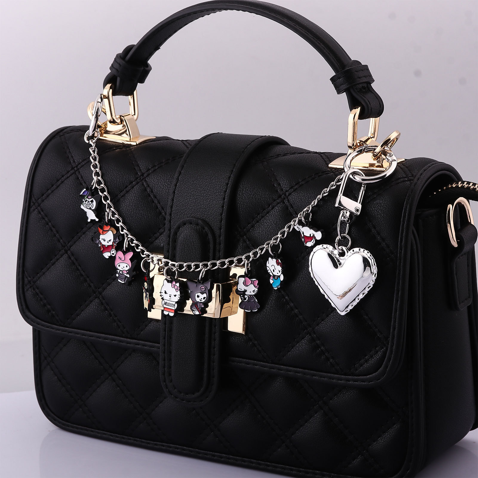 designer bag charm Mahjong Metal Underarm Modification Bag Chain Moon Strawberry Heart Pearl Extension Shoulder Strap Accessories keychain designer