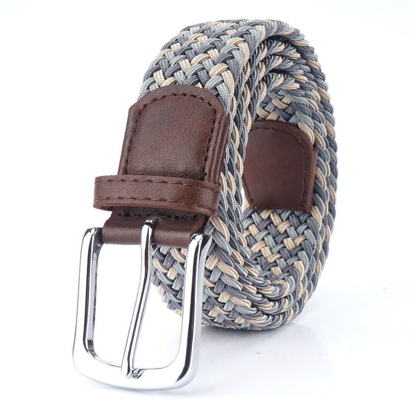 Unisex breathable woven belt New Leather Cowhide Mans Belt Fashion Metal Alloy Pin Buckle Adult Luxury Brand Jeans Business Casual Waist Male Strap Br - view 5