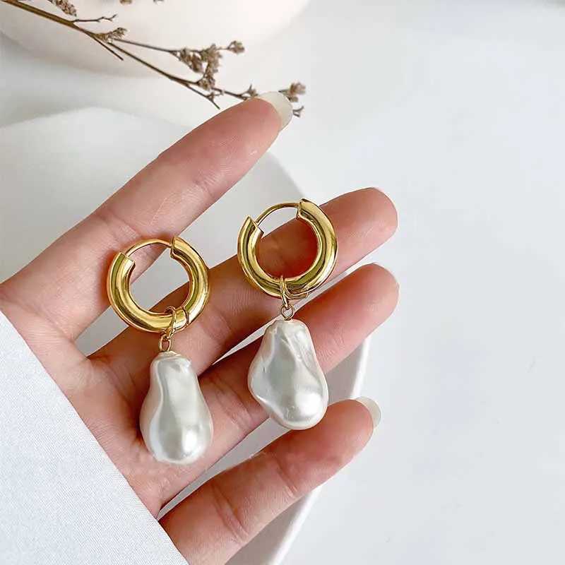 Trend Baroque imitation pearl ring earrings 2024 new fashion jewelry party girl French elegant earrings wholesale gIFTS Y250401