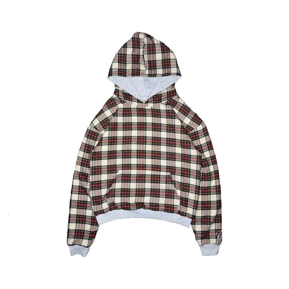 2025 European and American Cross-Border Waffle Plaid Reversible Street Hip-Hop Sweatshirt Wholesale