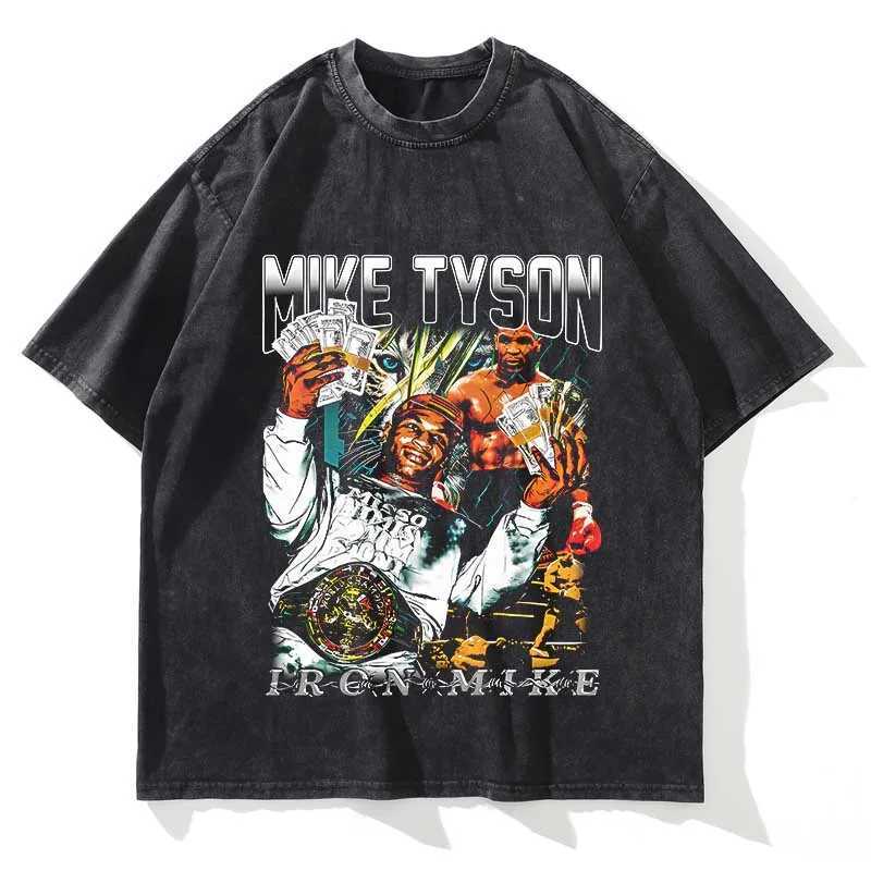 Summer Men Washed T Shirt Women Boxing star Graphic Printed Short Sleeve Oversized Vintage Casual Fashion Crew Neck T Shirt X250403