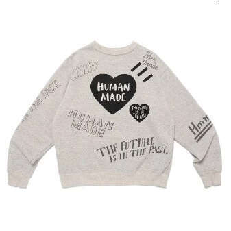 round neck hoodie with front back heart printed hooded sweatshirt, casual and loose fit, hot selling gift for man