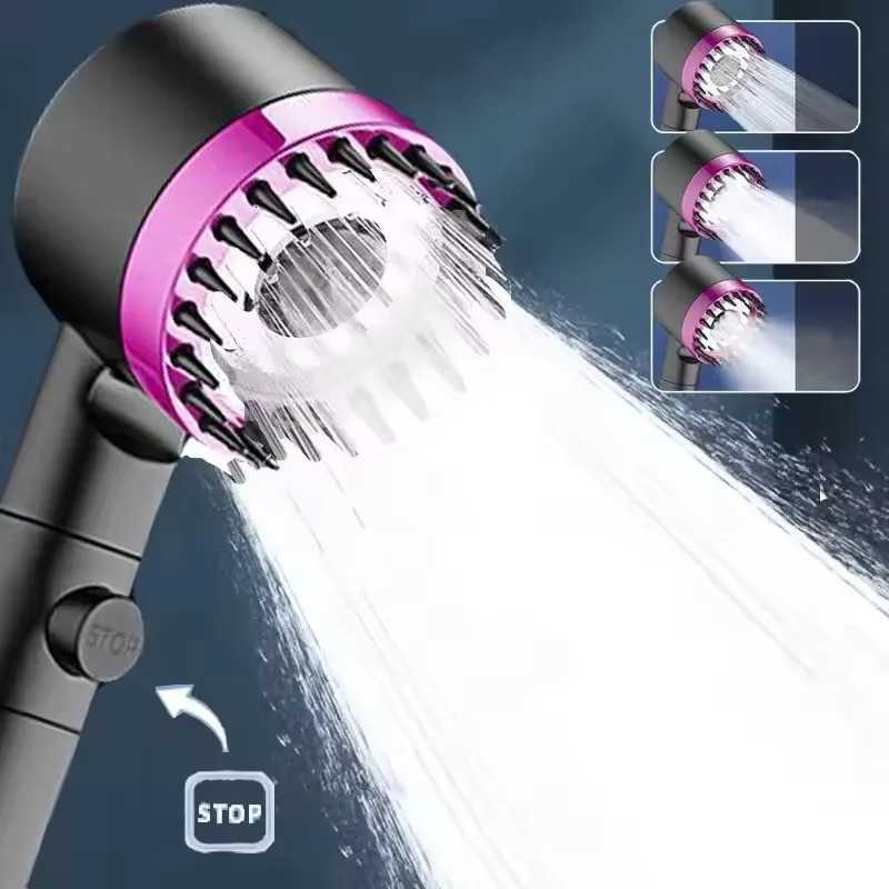 New 3 Speed High Pressure Shower Adjustable Shower Filter With Massage B One-Key Stop Shower Bathro Accessories Y251103