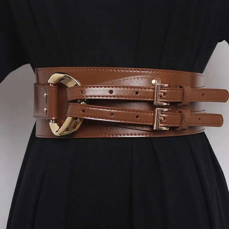 LANMREM Fashion PU Leather Belt Irregular Cowhide Waist Womens Decorative Suit Dress Sweater Waist Belts 2DB1870 251103