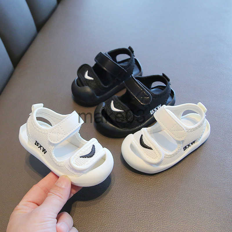 Summer Baby Walking Shoes Sandals Baby Girls Boys Breathable Mesh Bread Toe Shoes 0-3 Year Old Anti Kick Kids Shoes J250403