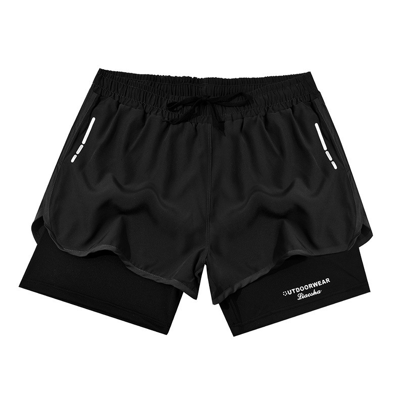 Lixada Mens 2-in-1 Running Shorts for Quick Drying Breathability Active Training and Exercise Slow Running Bike Shorts with Longer Inner Lining 241209