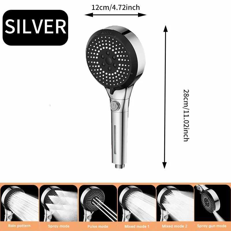 High Pressure Shower with Filter Handheld Adjustable 6 Speed Water Outlet Shower Large Flow Bathro Accessories Y251103