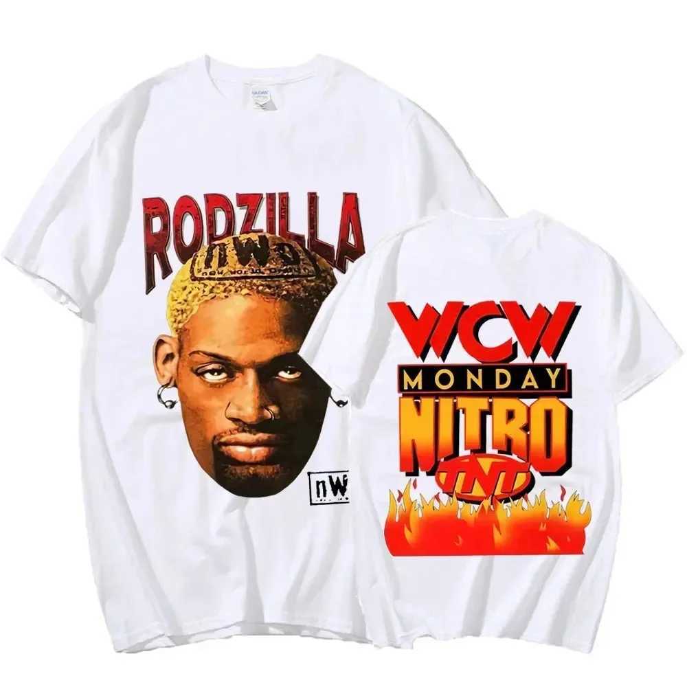 Dennis Rodman double-sided printed T-shirt mens hip-hop mens basketball T-shirt mens casual retro T-shirt W250402