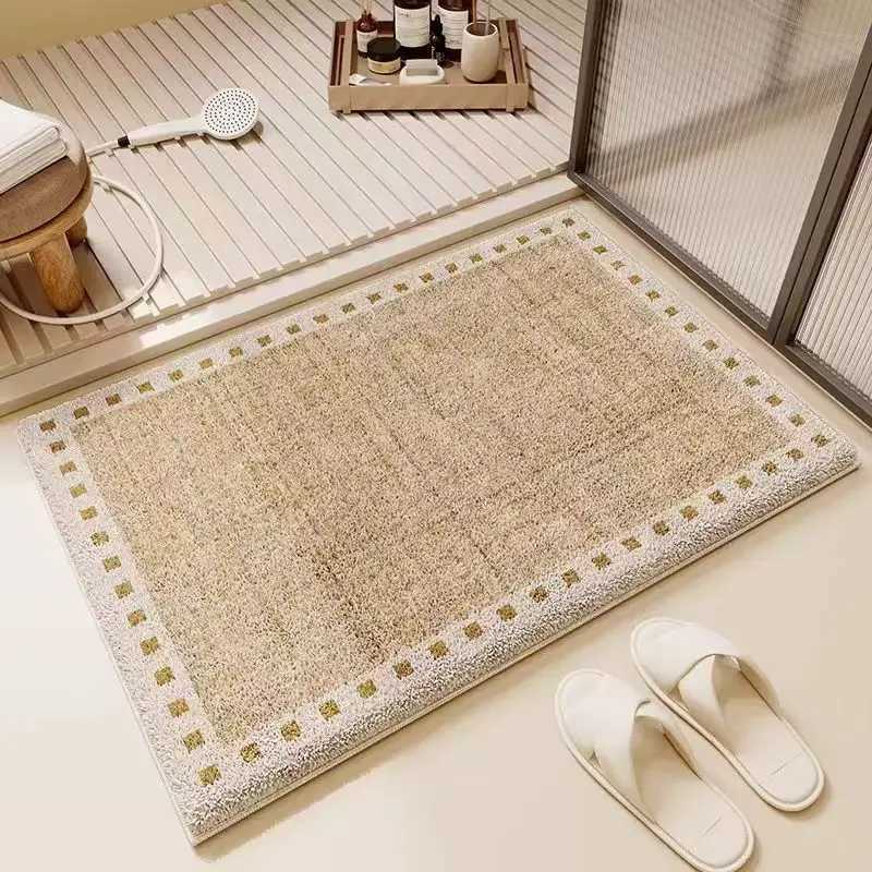 VIKAMA Simple Bathroom Absorbent Faux Cashmere Floor Mat Soft Floor Mat For Bathroom And Toilet Door Home Decoration C251103