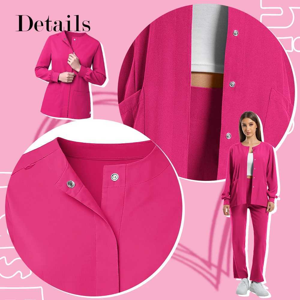 New Scrub Suit Medical Surgical Gown Stretch Tops High Quality Scrub Jacket Medicals Scrubs Uniforms Nurse Long Sleeve J251103