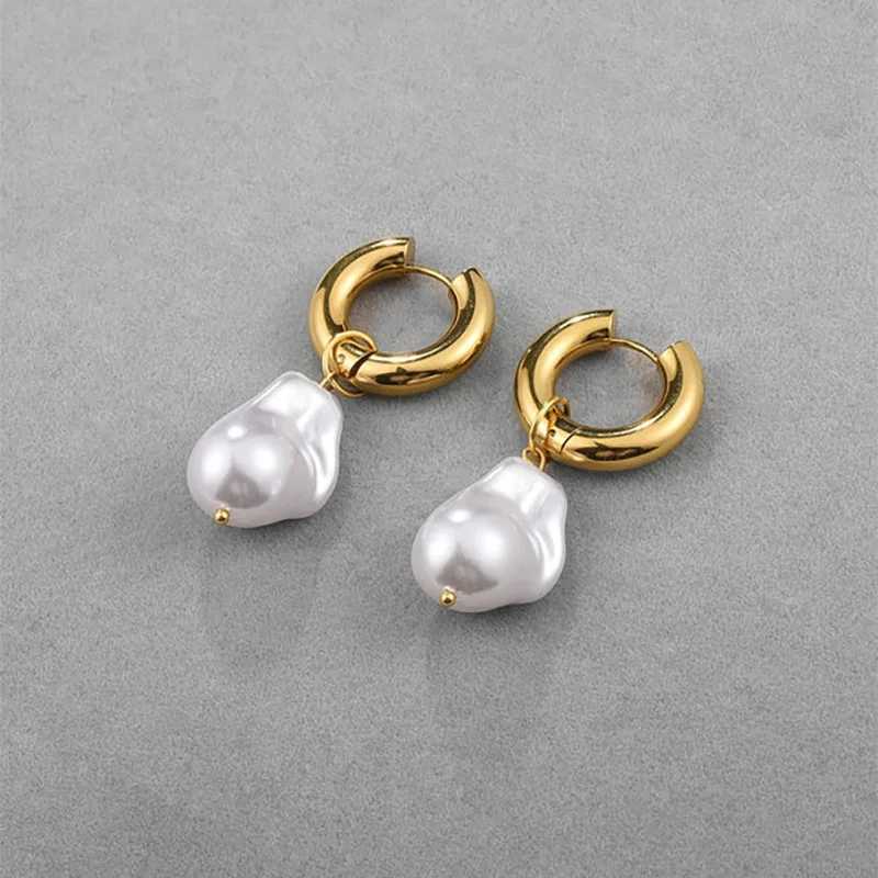 Trend Baroque imitation pearl ring earrings 2024 new fashion jewelry party girl French elegant earrings wholesale gIFTS Y250401