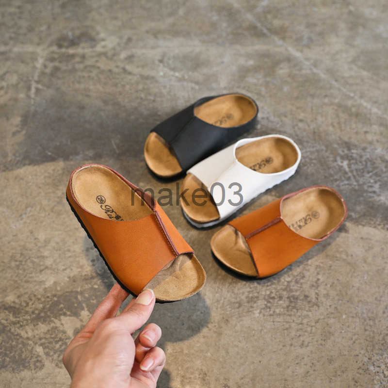 Ruizu 2024 Childrens Cool Slippers Summer New Style for Girls Comfortable Baby Korean Childrens Shoes for Boys Simple J250403