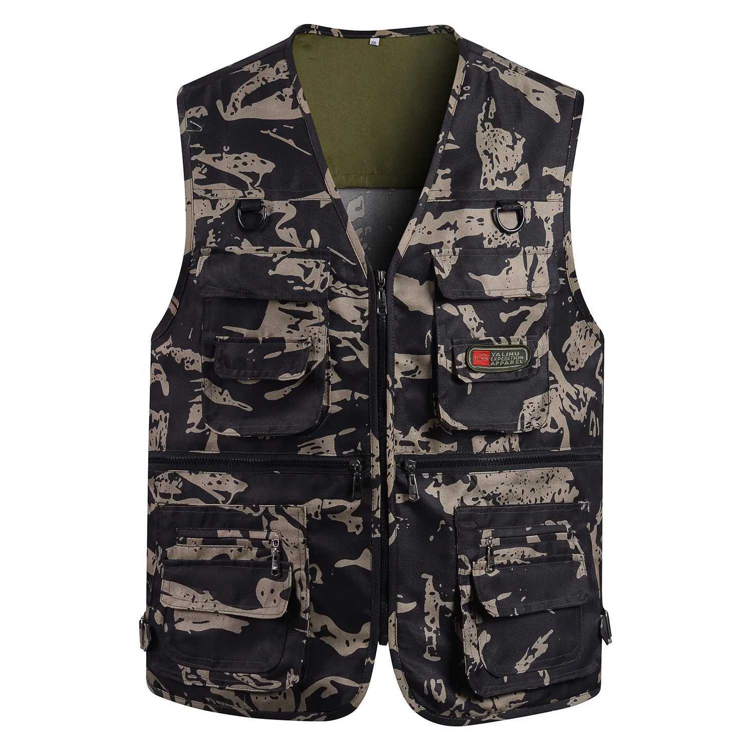 Men Tactical Vest Multi-pocket Wearable Camo Cargo Vest Outdoor Combat Climbing Hunting Fishing Tank Top Spring Autumn Style X250403