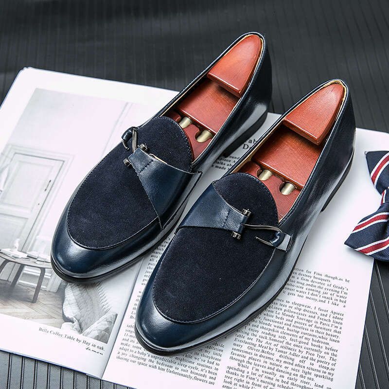 2024 Men's Large Size Spring New Fashion British Style Casual Leather Shoes Trendy Set