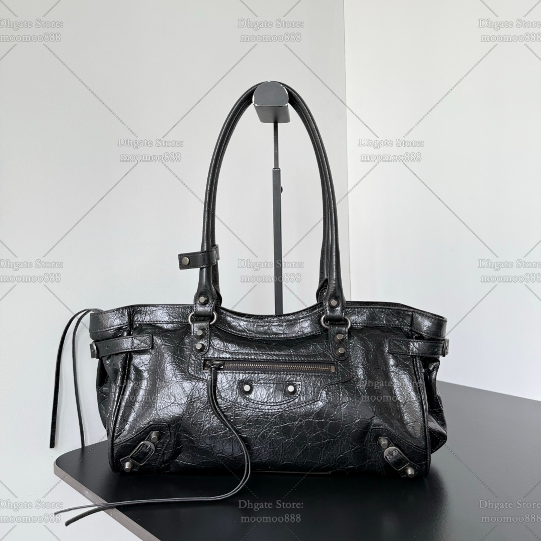 12A All-New Mirror Quality Designer Le City East-Werlst Handbags 39.8cm for Women Genuine Leather Shoulder Bag Black Hobo Bags