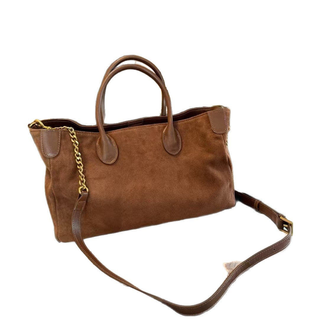 New matte suede large capacity tote bag shoulder crossbody bag