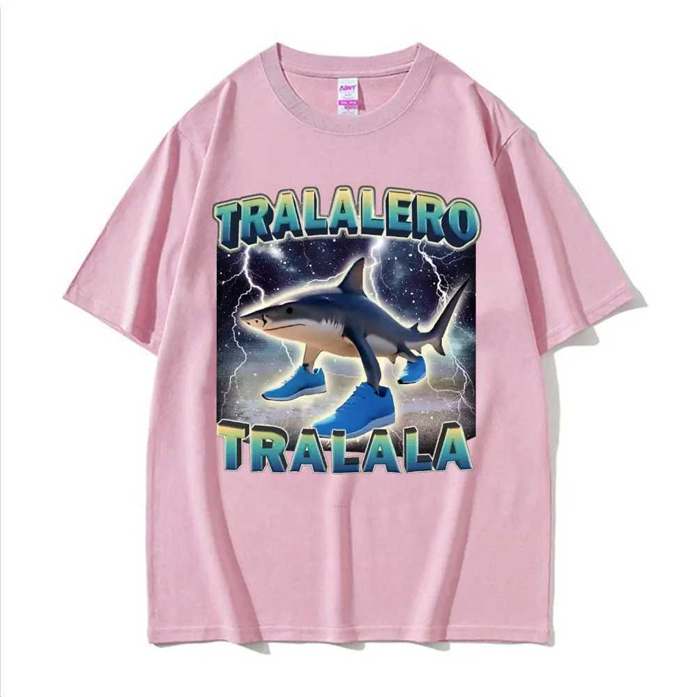 Tralalero Tralala Funny Shark Meme T Shirts Gifts Men Women Fashion Trend High Street T-shirt Cotton O-Neck Short Sleeve T Shirt X2504031