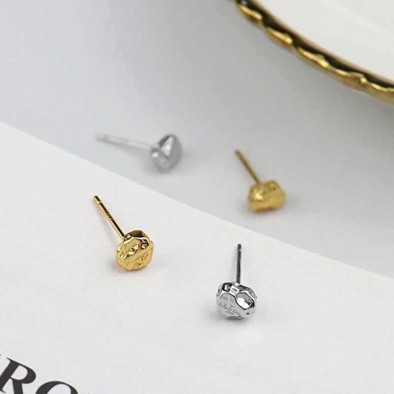 Minimalist 925 Sterling Silver Stud Earrings Stone Vintage Geometric Ellipse Handmade Earrings Party Accessories Jewelry Gift C251103