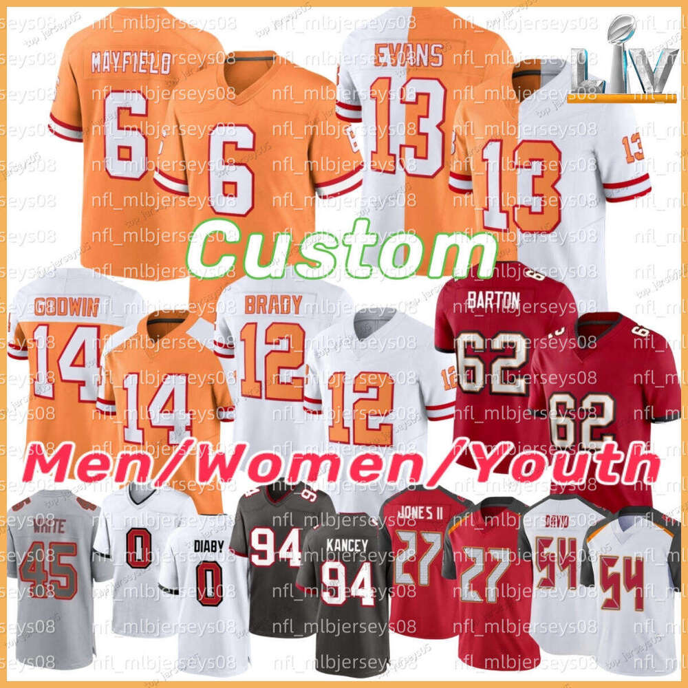 Buccaneer Mike Alstott Tom Brady Baker Mayfield Bucky Irving Rachaad White Kameron Johnson Chris Godwin Mike Evans Jalen McMillan Trey Palmer NFL Football Jersey