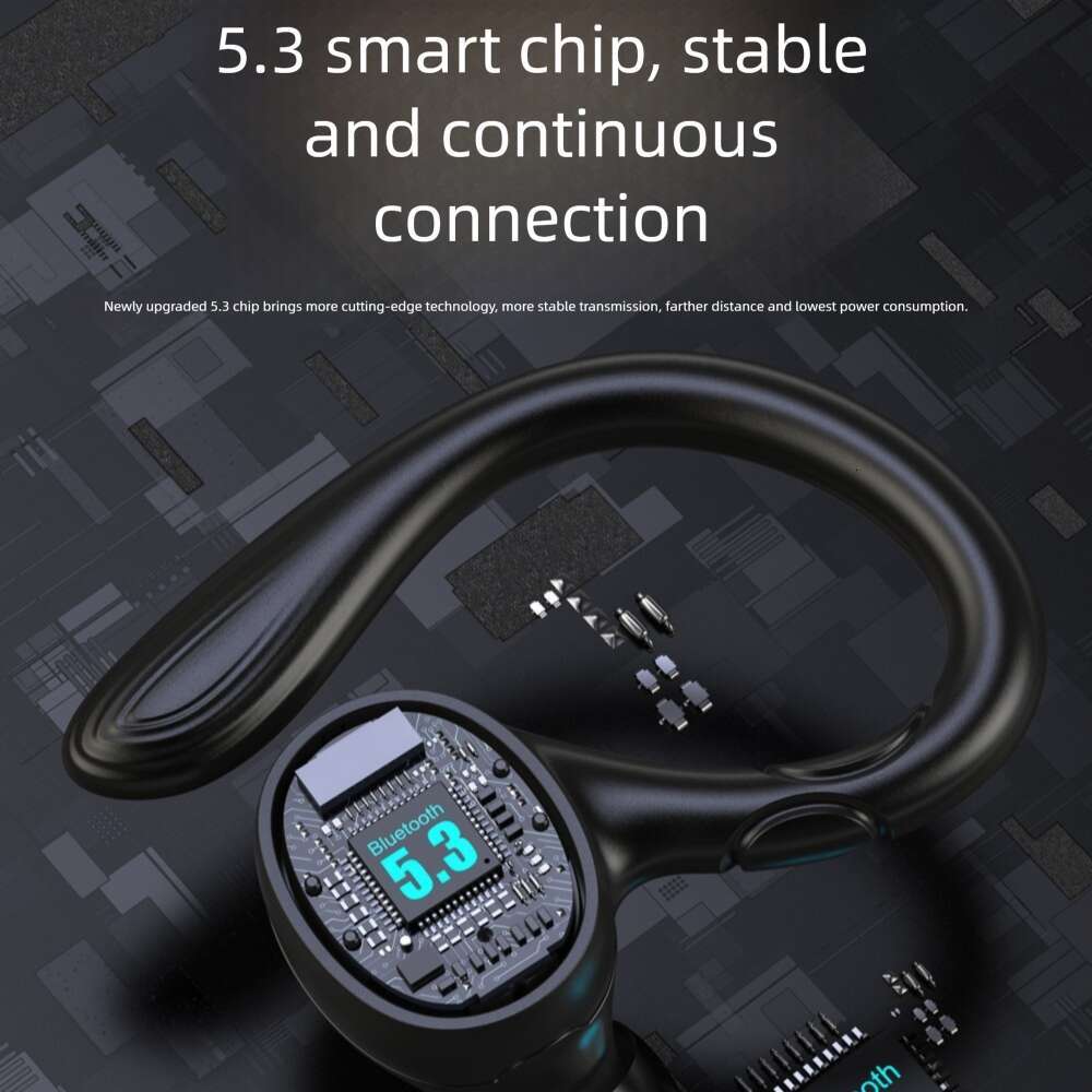 Famous Brand I Sports Bluetooth TWS Ear Hook Digital Display Noise Cancelling Smart Touch Control True Wireless Earphones