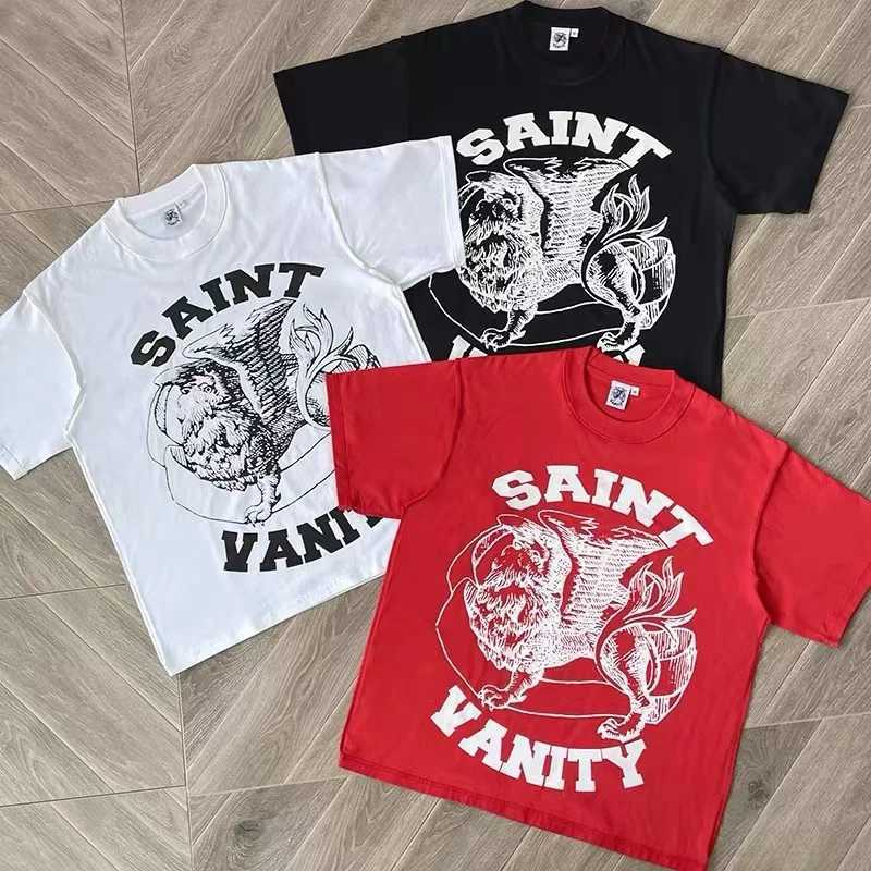 Saint Alphabet Print casual short sleeved T-shirt Hip Hop mens graphic T-shirt W250402