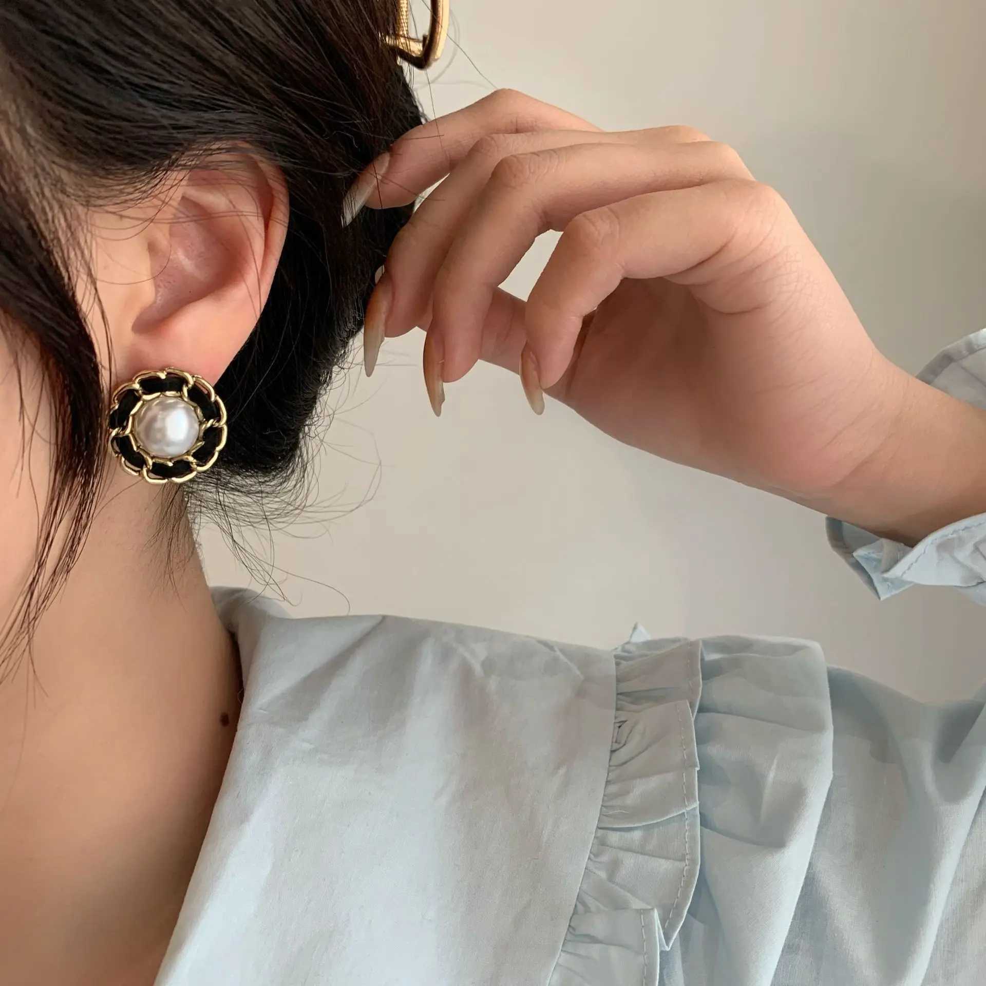 Luxury Pearl Earrings korean Vintage Chain Earrings Women jewelry C251103