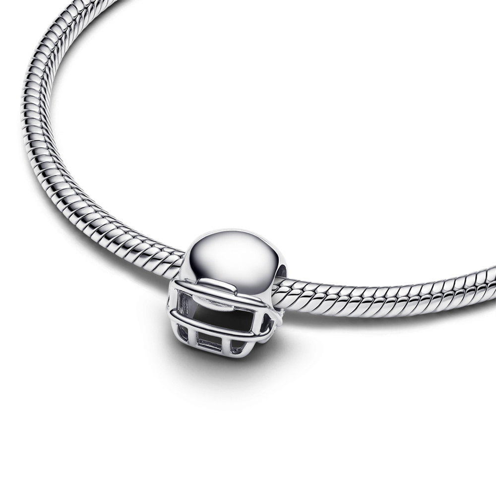 FewDook New Fashion Textured Mini Bead Charm Fit Original Pan Bracelets and Necklaces Engravable Stone Heart Charms Jewelry Gift for Women