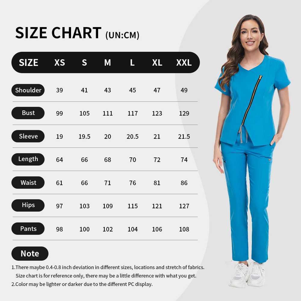 Beauty Salon Spa Uniforms Zipper Top Straight Pants Set Hospital Clinical Nursing Uniforms Nurse Scrub Beauticians Work Uniform J251103