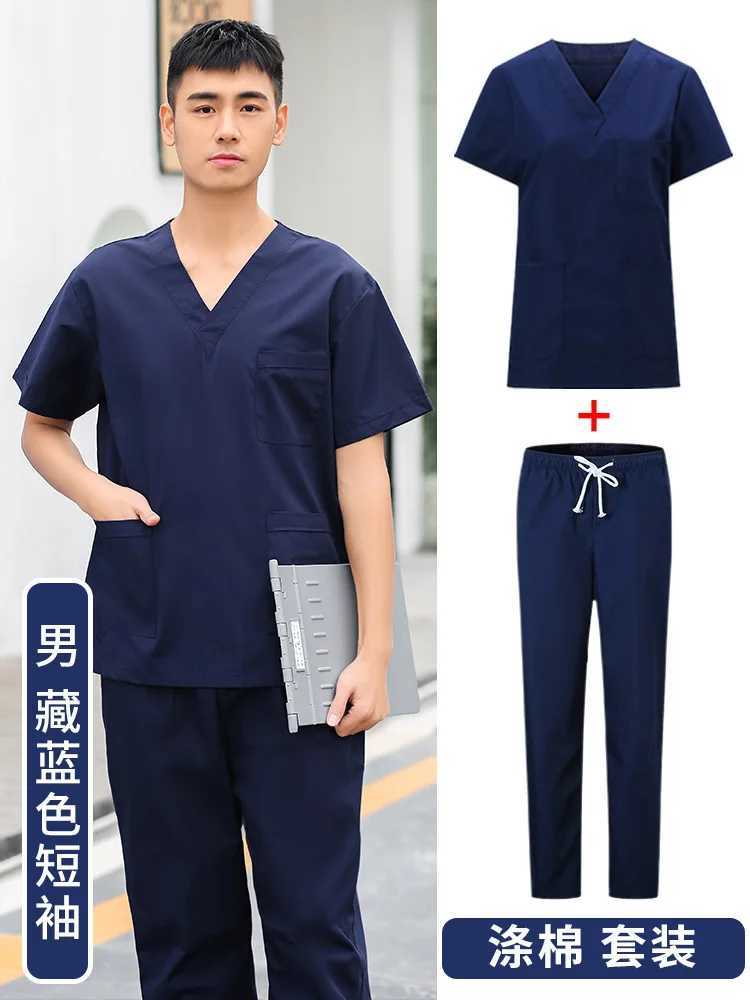Cotton Summer Nurse Women Uniforms Medical Scrubs Clothes Nursing Beauty Agency Suit Pet Shop Veterinary Accessories Jogging J251103