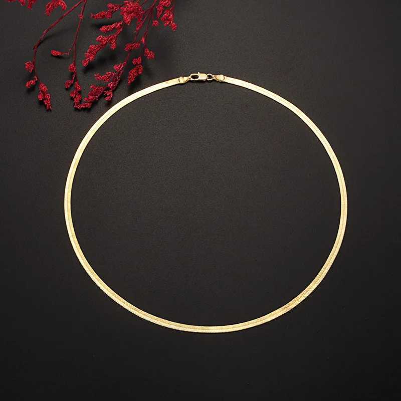 New in Gold 18 k 18/20/22/24 Inch 4MM Blade Men Womens Chain Necklace Luxury Designer Jewelry GaaBou Jewellery Z250402