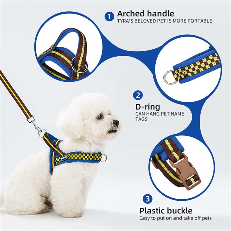 Free shipping Pet Supplies Dog Collars Dog leash Saddle style dog walking chest harness Small medium sized dog Bibi Shiba Inu pet dog leash