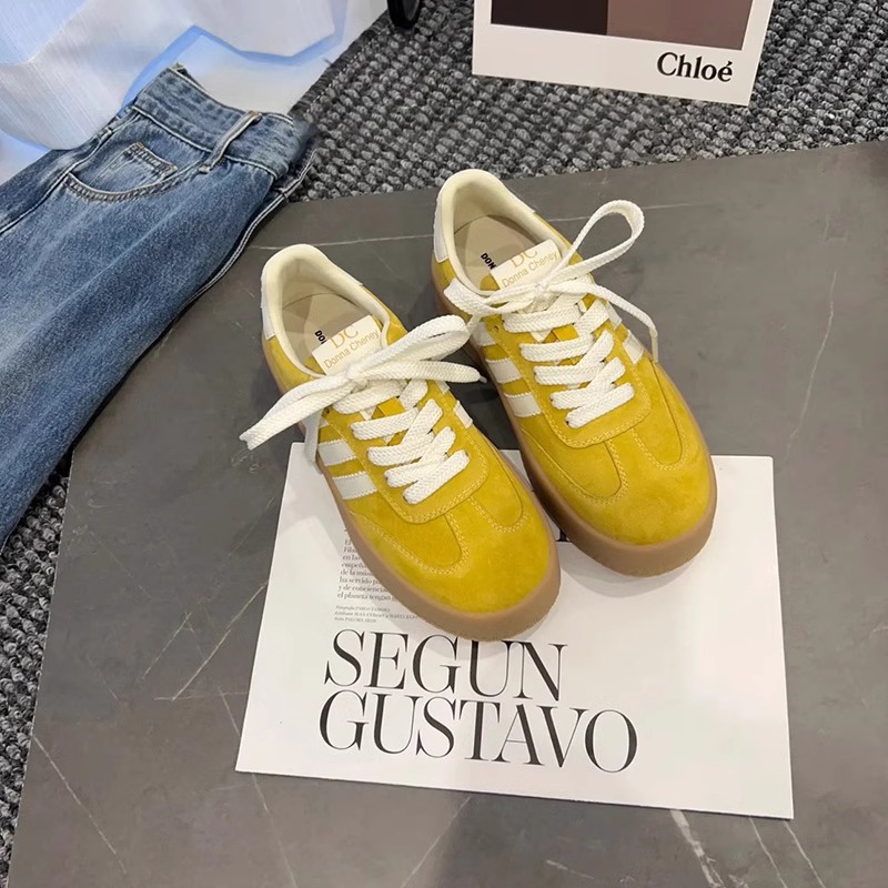 designer shoes new women's German training shoes spring all-match thick-soled small white shoes retro and niche height-increasing leisure board s