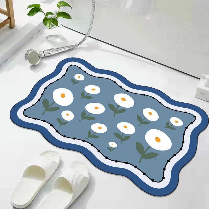 Diatom mud absorbent floor mat bathroom anti-drop toilet door non-slip and dirt-resistant household floor mat C251103
