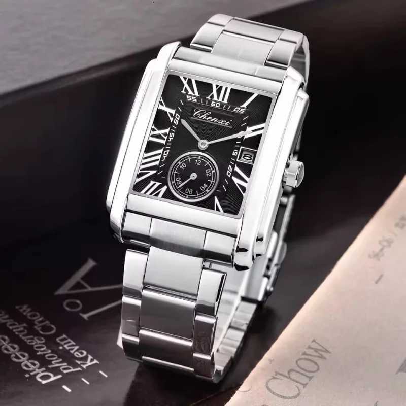 CHENXI 8216 Quartz Watches Fashion Simple Business Simple Silvery Stainless Steel Strap Wristwatches for Men relgios masculinoW251104
