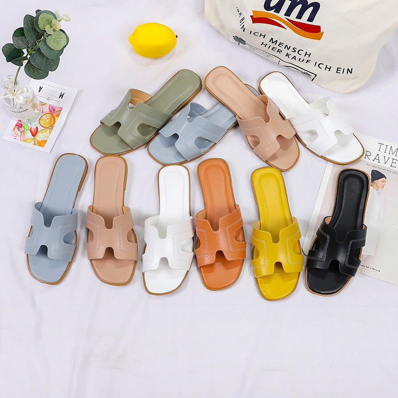 hot free shipping designer Slippers Outdoor Soft sliders Patchwork black casual beach shoes for woman