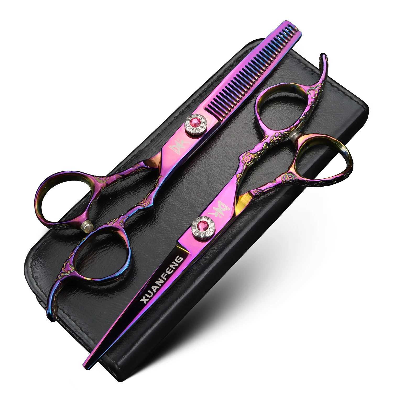 Xuanfeng 6-inch rose hair clipper barber styling tool cutting shears and slimming shearsXJ250403