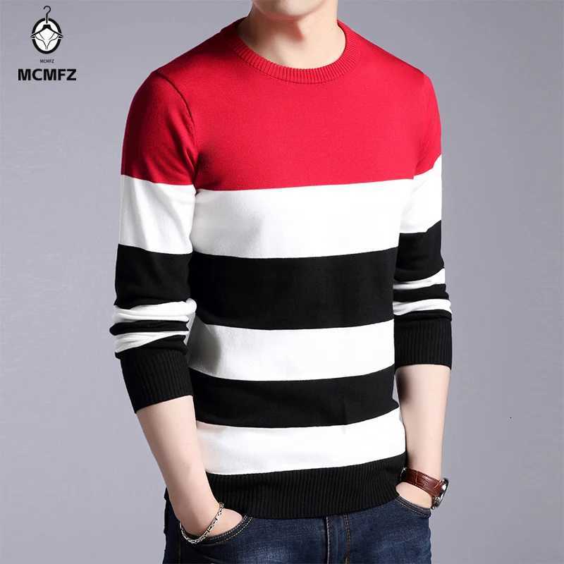 New Mens Casual Striped Long Sleeved Knitted Shirt Fashionable and Comfortable All Season TopT251103