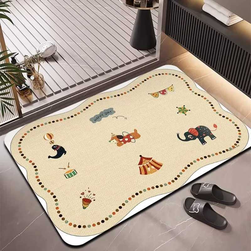 Diatom mud cushion bathroom water absorption quick drying non-slip toilet door household foot cushion cartoon carpet cushion C251103