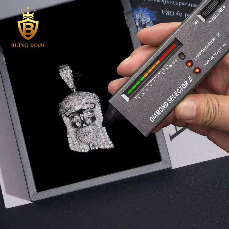 Hip Hop Jewelry Mini Jesus Pendants Gra Certificate Moissanite Iced Out Diamond Charms Pendant 925 Sterling Silver