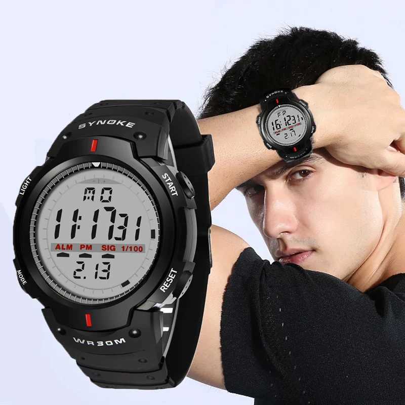 SYNOKE Brand Sports Men Watch 30M Waterproof Digital Electronic Watchs Mens Style Wristwatches Man Clock Montre HommeW251103W251104
