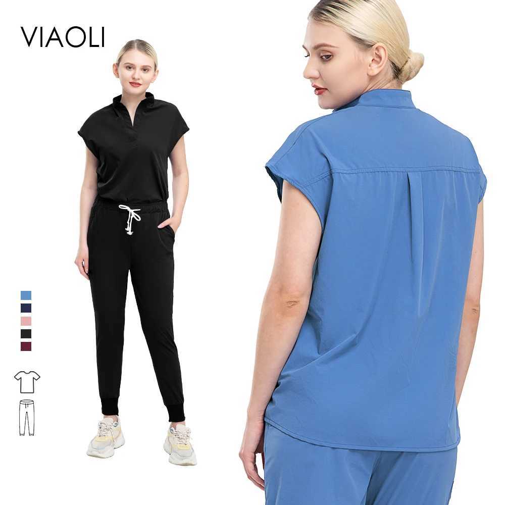 Elastic Soft Nurse Uniform Dental Clinic Medical Aesthetics Work Wear Doctor QuickDry Healthcare Services Sets Nursing Articles J251103