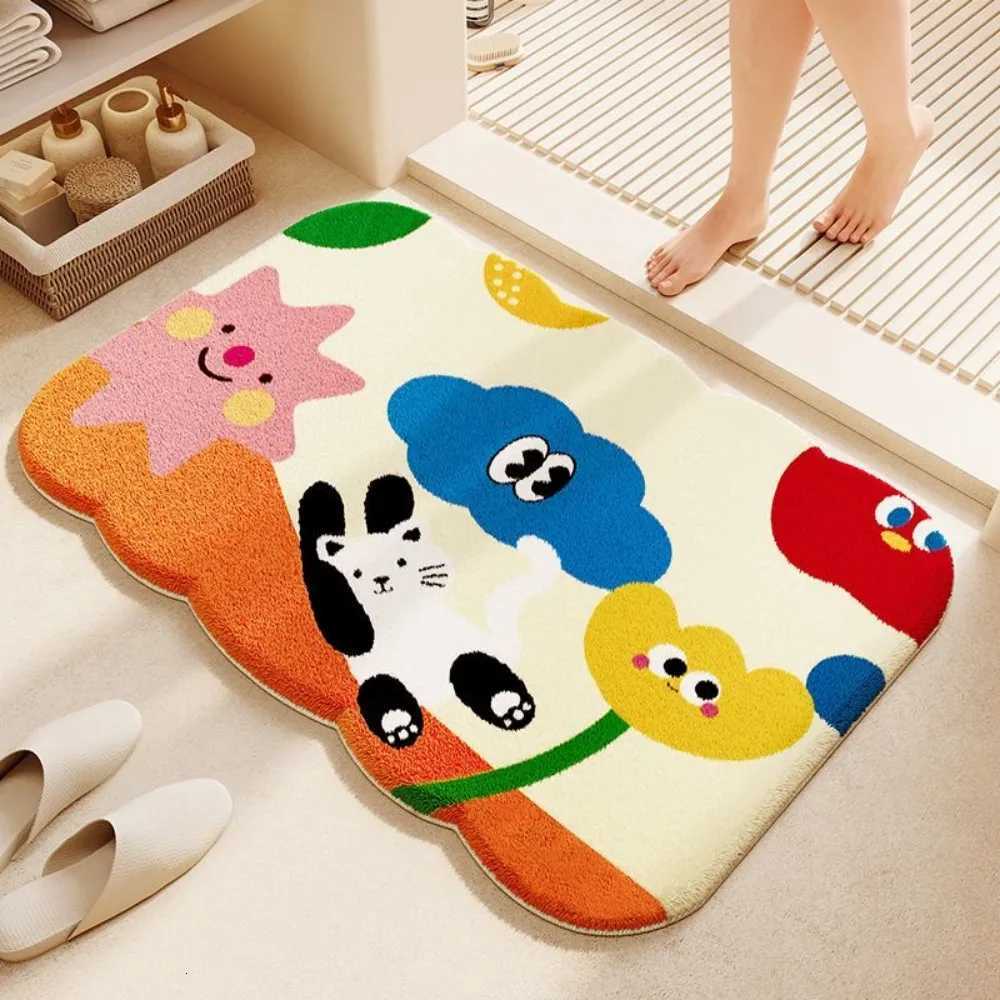 VIKAMA Adorable Bear Bathroom Anti Slip Mat Shower Room Absorbent Quick Dry Non Slip Mat Home Decor Cosy Doormat C251103