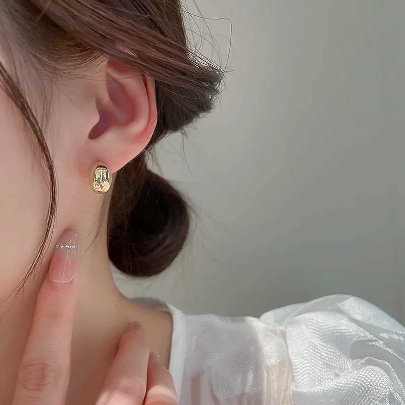 Simple Pea Shaped Copper Alloy Gold Color Drop Earrings For Woman 2023 Korean Fashion Jewelry Goth Party Girls Unusual Accessory C251103