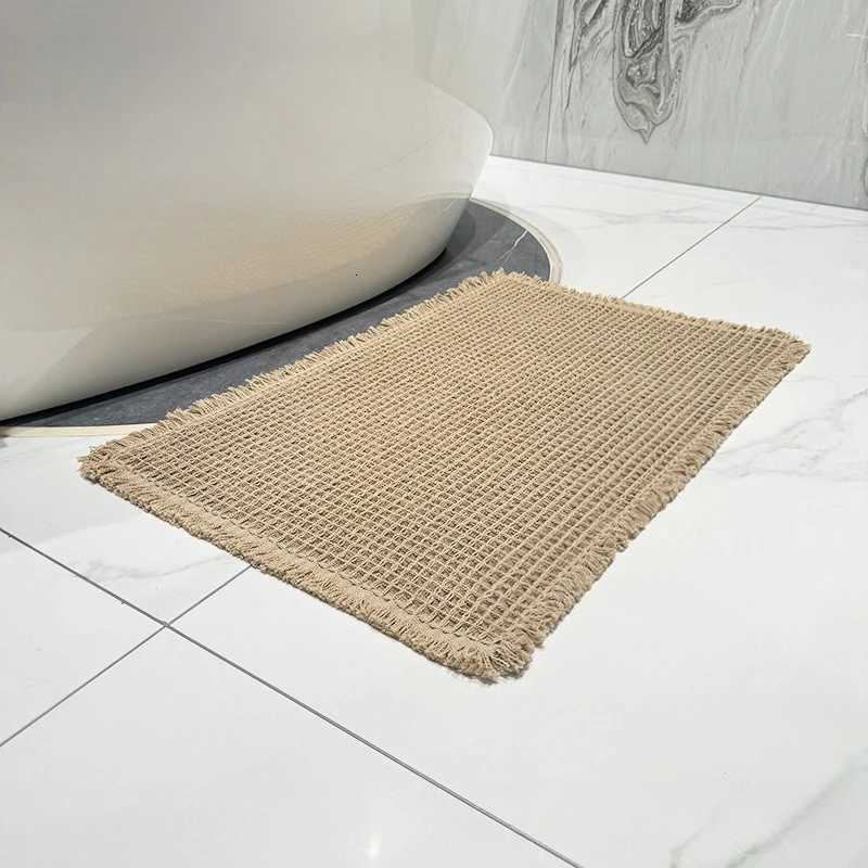 Linen Woven Doormat Thickened Super Absorbent Bath Mat Quick-drying Waffle Texture Floor Mat Living Room C251103