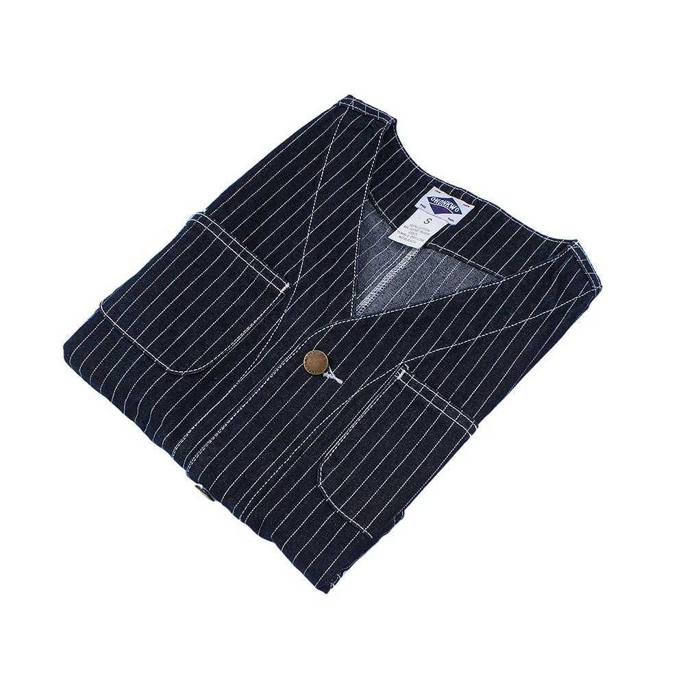 Ok8403 Men Cargo Striped Waistcoat Classical Vintage Streetwear Couple Premium Cotton Youth Daily Fashion V-Neck Patchwork Vest X250403