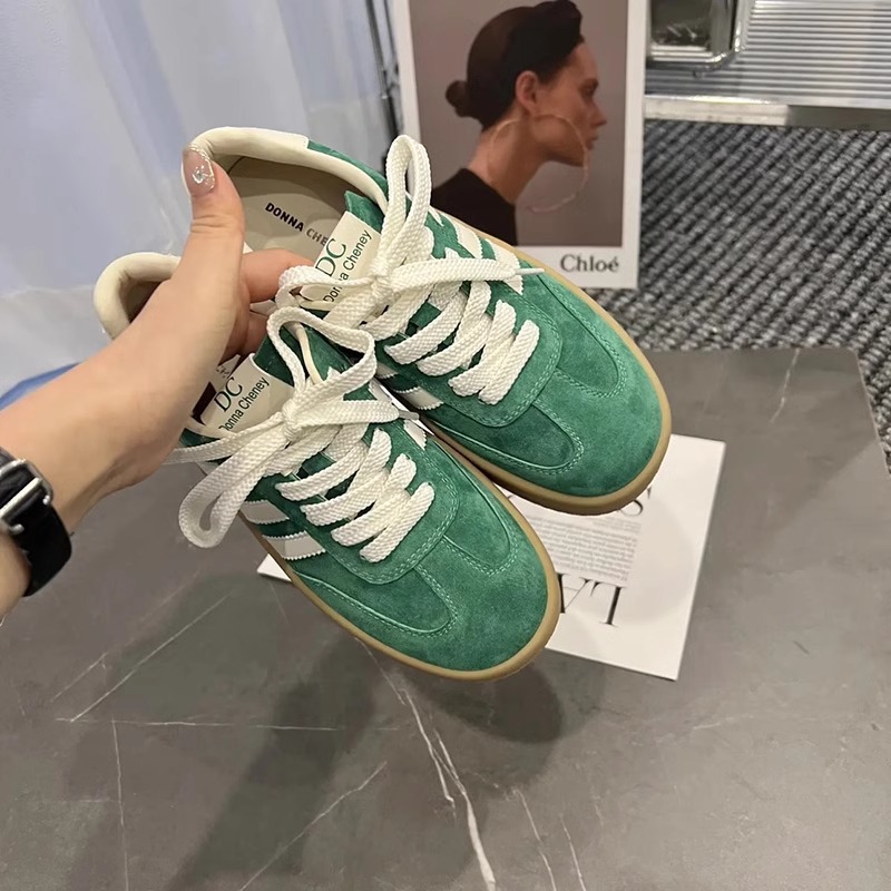 designer shoes new women's German training shoes spring all-match thick-soled small white shoes retro and niche height-increasing leisure board s