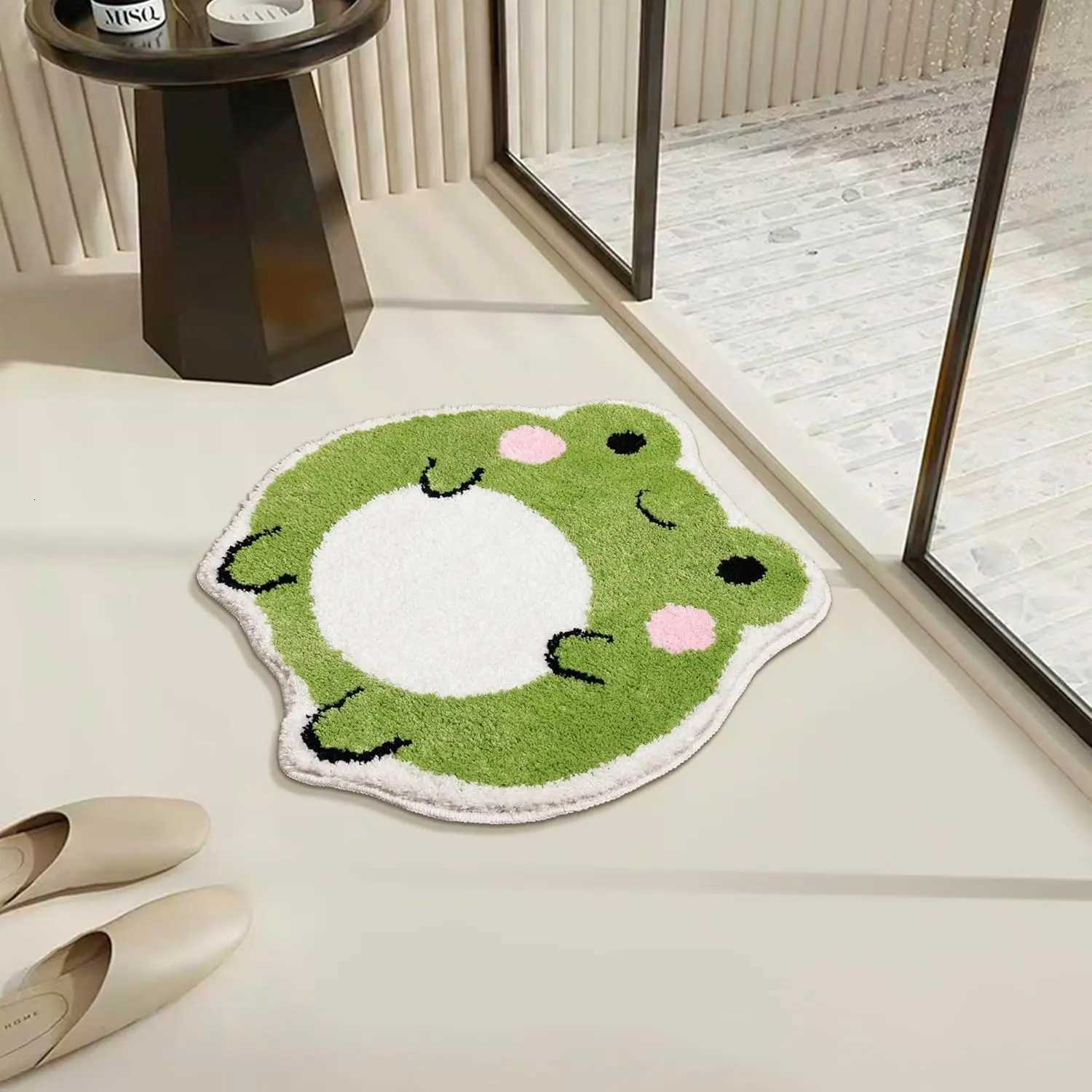 VIKAMA Cute Bath Mat Non Slip Frog Bath Rug for BathroomLuxury Absorbent MatsMachine Washable Shaggy Soft Rugs Bathroom Decor C251103