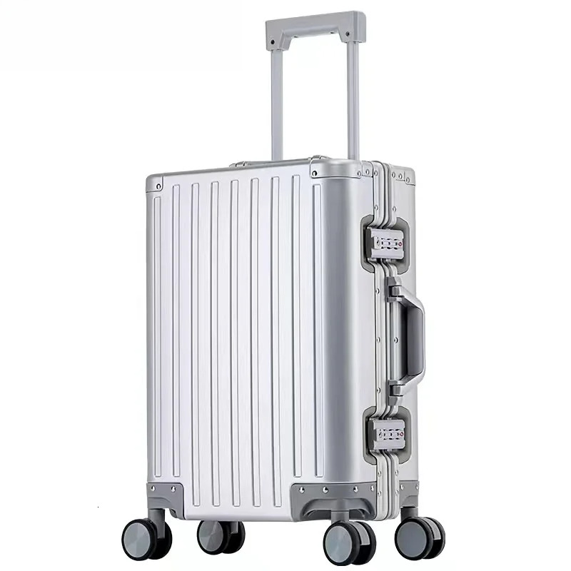 New Lage All Aluminum Magnesium Alloy Trolley Case 20"24"26"28 Inch Men's Boarding Box Travel Essentials Suitcase