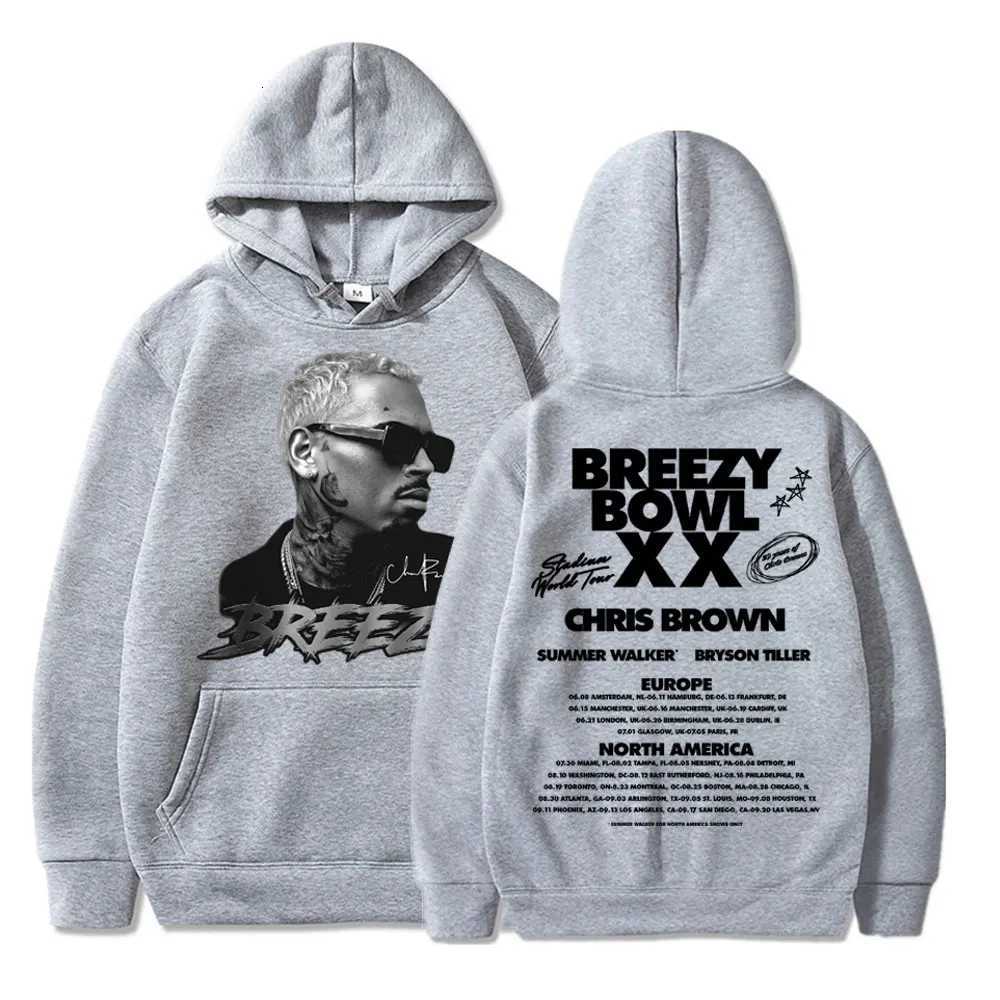 Chris Brown Breezy Bowl XX 2025 Concert Tour Hoodie Hip Hop Retro Men Women Sweatshirt Oversized Fleece Warm Pullover Streetwear K251103