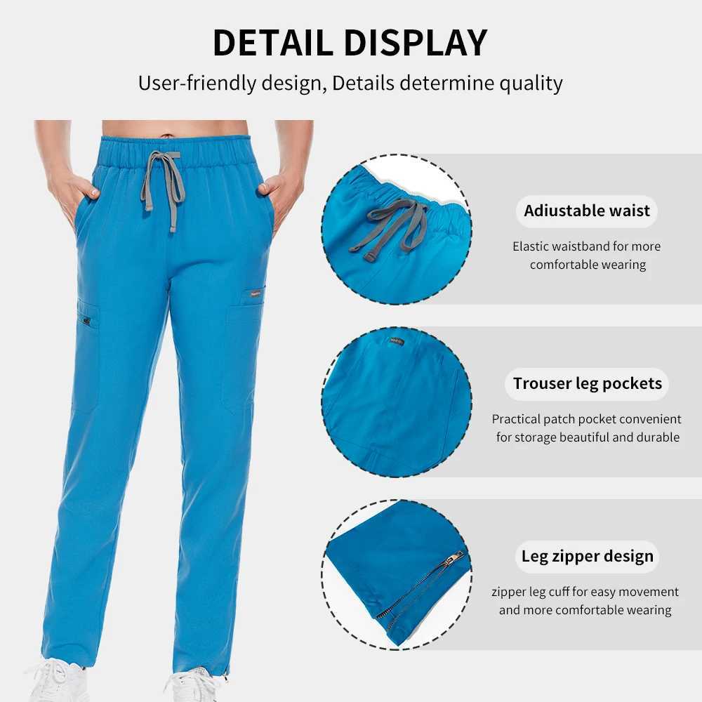 Beauty Salon Spa Uniforms Zipper Top Straight Pants Set Hospital Clinical Nursing Uniforms Nurse Scrub Beauticians Work Uniform J251103